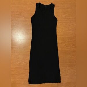 J. Crew Elegant Black Sleeveless Ribbed Dress